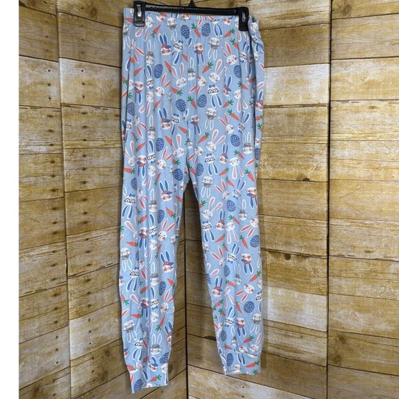 PJ PLACE BUNNY NOVELTY COTTON FAMILY EASTER TWO PIECE  JOGGER PJ SET SIZE XLARGE - Picture 3 of 4